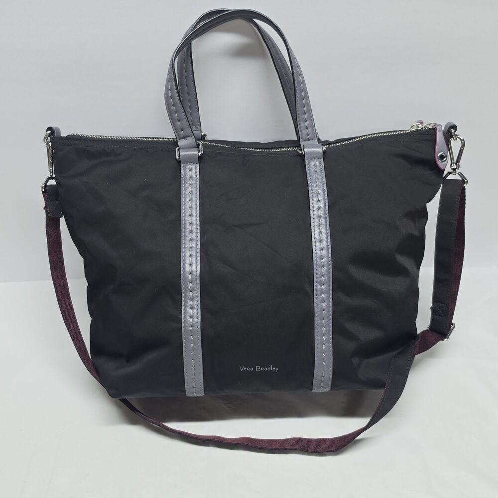 Vera Bradley Black Midtown Small Tote Crossbody Bag